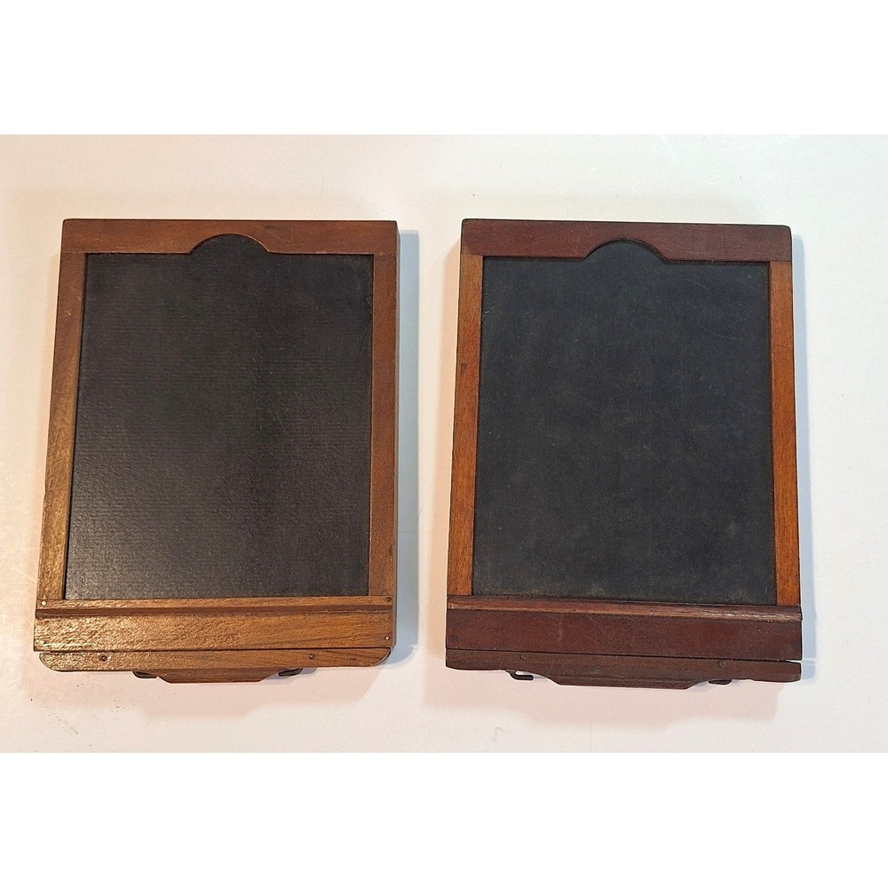 Vintage Wood Double Film Plate Holder Pair Large Format Antique Camera Accessory